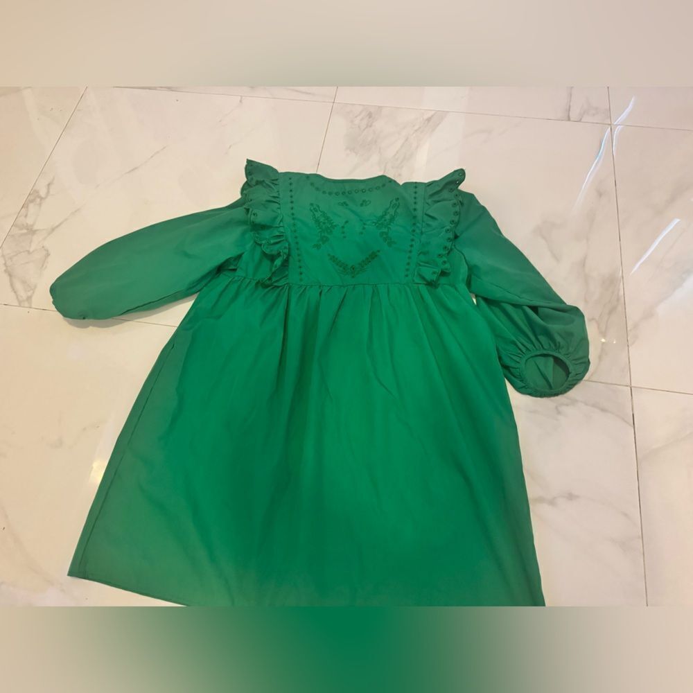 SHEIN Green Ruffled oversized Dress#1 - Picture 9 of 11